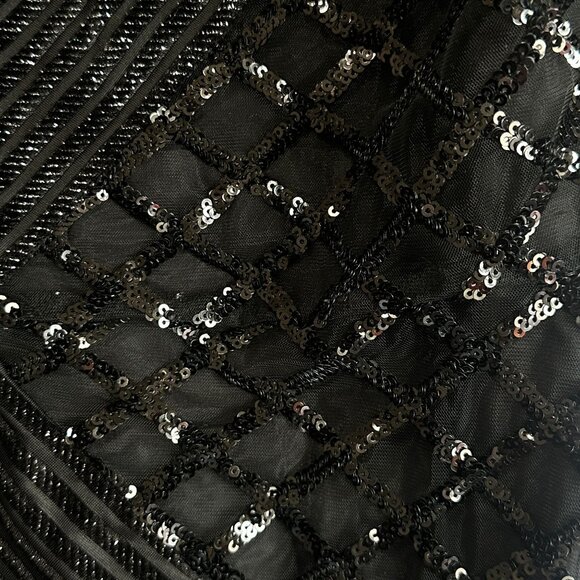 BCBGMAXAZRIA Black Long Sleeve Ciana Sparkle Evening Mini Dress Size 8 NWT - Picture 9 of 15